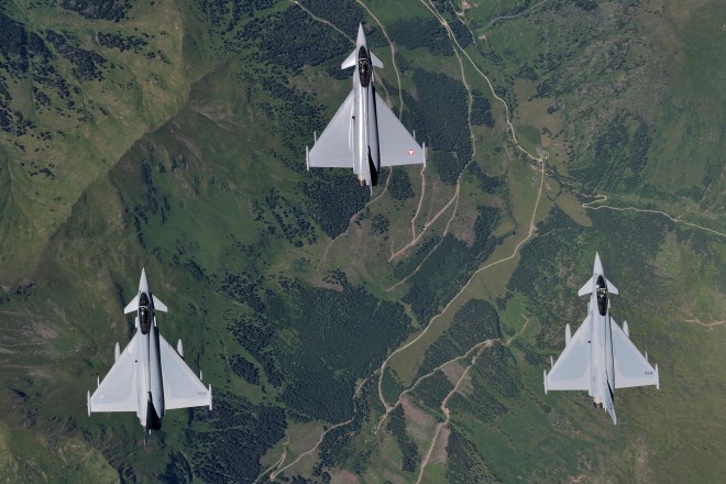 Zeltweg, Austria, Airpower 2011 Airshow. Eurofighter from Austria, Germany and, for the first time in public, Saudi Arabia, were the highlights of the show.